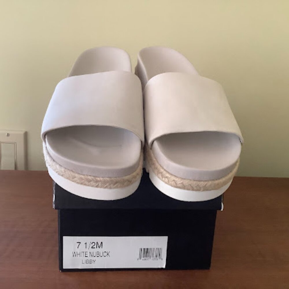 J/Slides White Nubuk Libby Slides 7-1/2 M